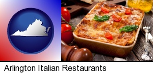 an Italian restaurant entree in Arlington, VA