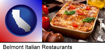 an Italian restaurant entree in Belmont, CA