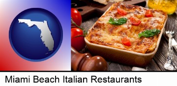 an Italian restaurant entree in Miami Beach, FL