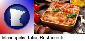 an Italian restaurant entree in Minneapolis, MN