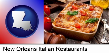 an Italian restaurant entree in New Orleans, LA