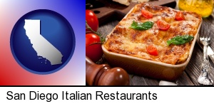 San Diego, California - an Italian restaurant entree