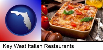 an Italian restaurant entree in Key West, FL